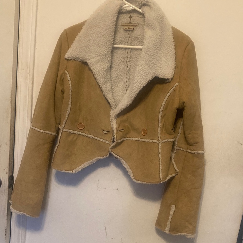 Refuge Tan Teddy Jacket with Cream Accents